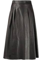 Dolce & Gabbana pleat-detail leather skirt