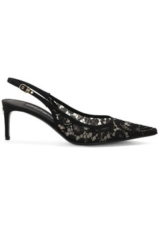 Dolce & Gabbana pointed-toe lace-panelled pumps