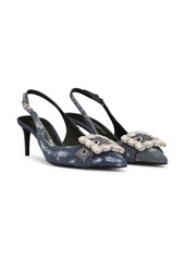 Dolce & Gabbana 60mm patchwork-denim slingback pumps