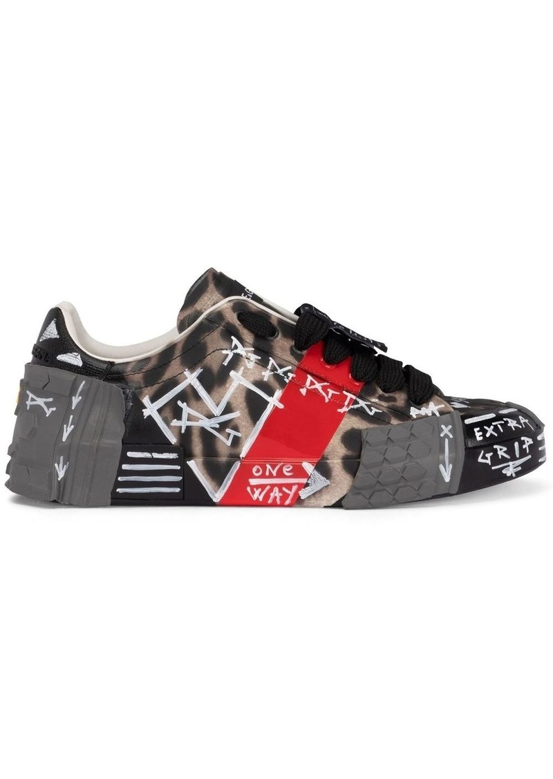 Dolce & Gabbana Portofino graffiti-print sneakers