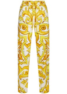 Dolce & Gabbana Printed Elastic Waist Wide Pants