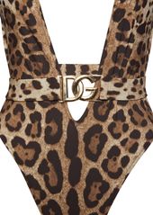 Dolce & Gabbana Printed One-piece Swimsuit W/ Logo