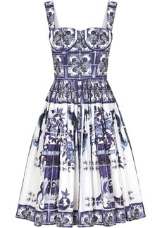 Dolce & Gabbana Majolica-print corset midi dress