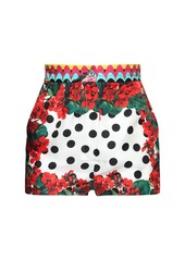 Dolce & Gabbana Printed Silk Twill Shorts