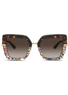 Dolce & Gabbana printed square-frame sunglasses