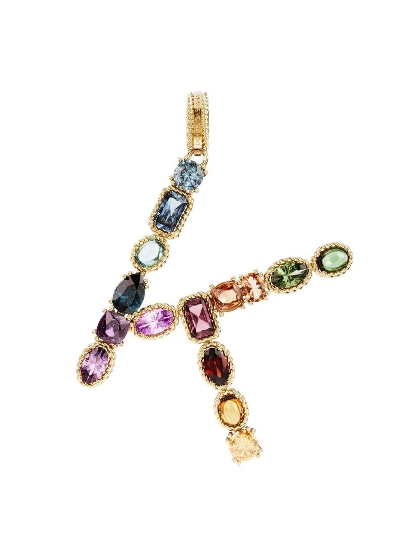 Dolce & Gabbana Rainbow Alphabet K 18kt yellow gold multi-stone pendant