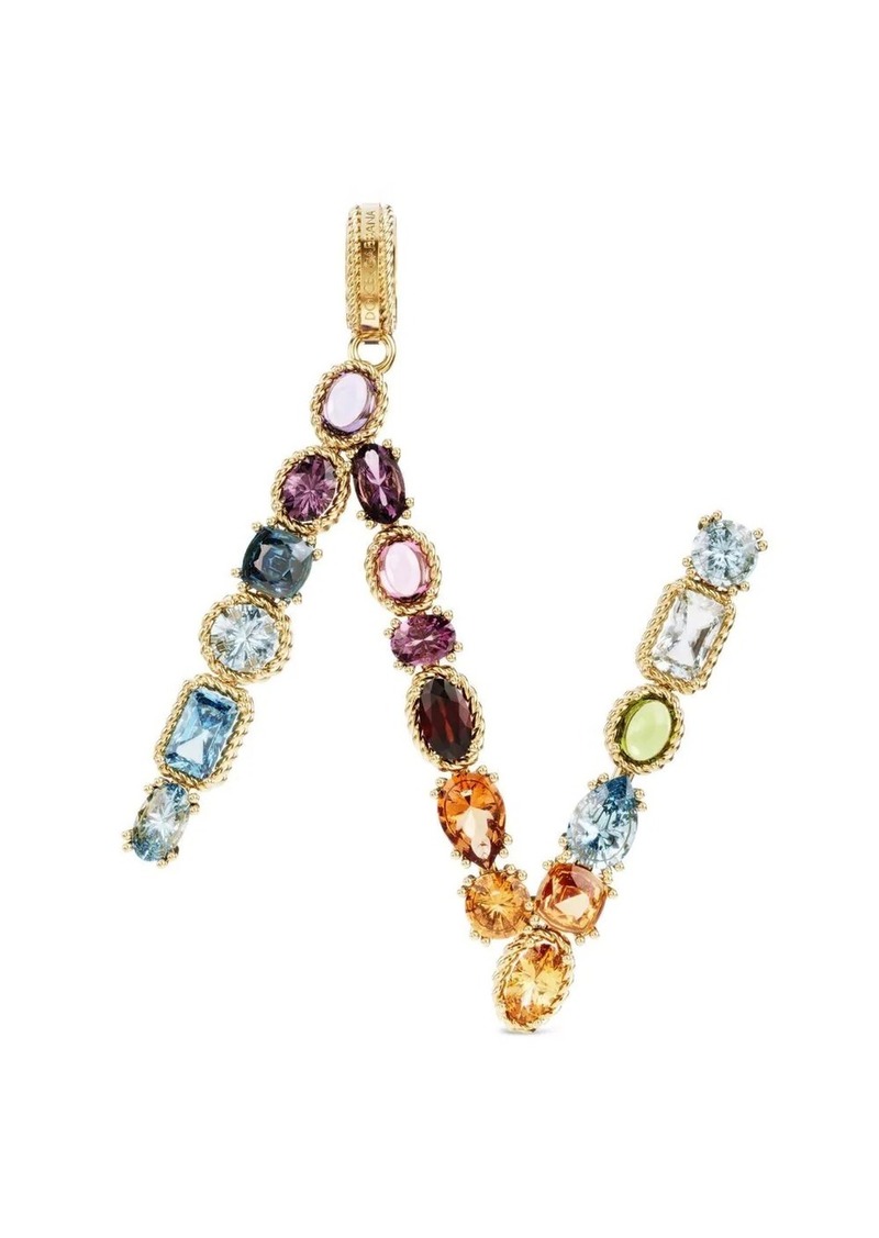 Dolce & Gabbana Rainbow Alphabet N 18kt yellow gold multi-stone pendant