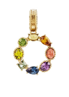 Dolce & Gabbana Rainbow Alphabet O 18kt yellow gold multi-stone pendant