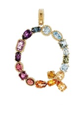 Dolce & Gabbana Rainbow Alphabet Q 18kt yellow gold multi-stone pendant