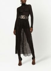 Dolce & Gabbana rhinestone-embellished mesh maxi skirt