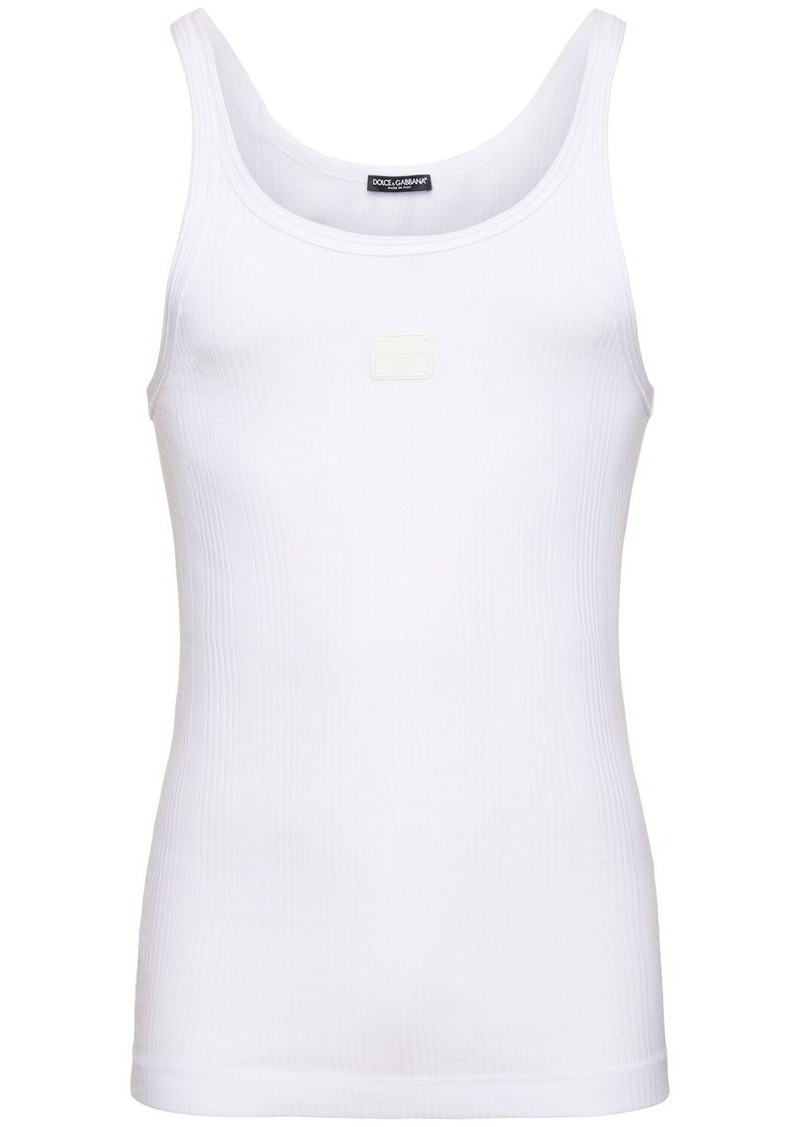 Dolce & Gabbana Ribbed Cotton Jersey Tank Top