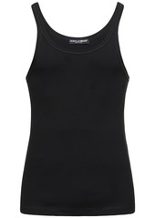 Dolce & Gabbana Ribbed Cotton Jersey Tank Top