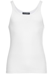 Dolce & Gabbana Ribbed Cotton Jersey Tank Top