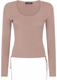 Dolce & Gabbana lace-up ribbed jumper