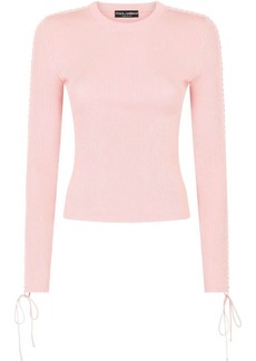 Dolce & Gabbana ribbed lace-up jumper