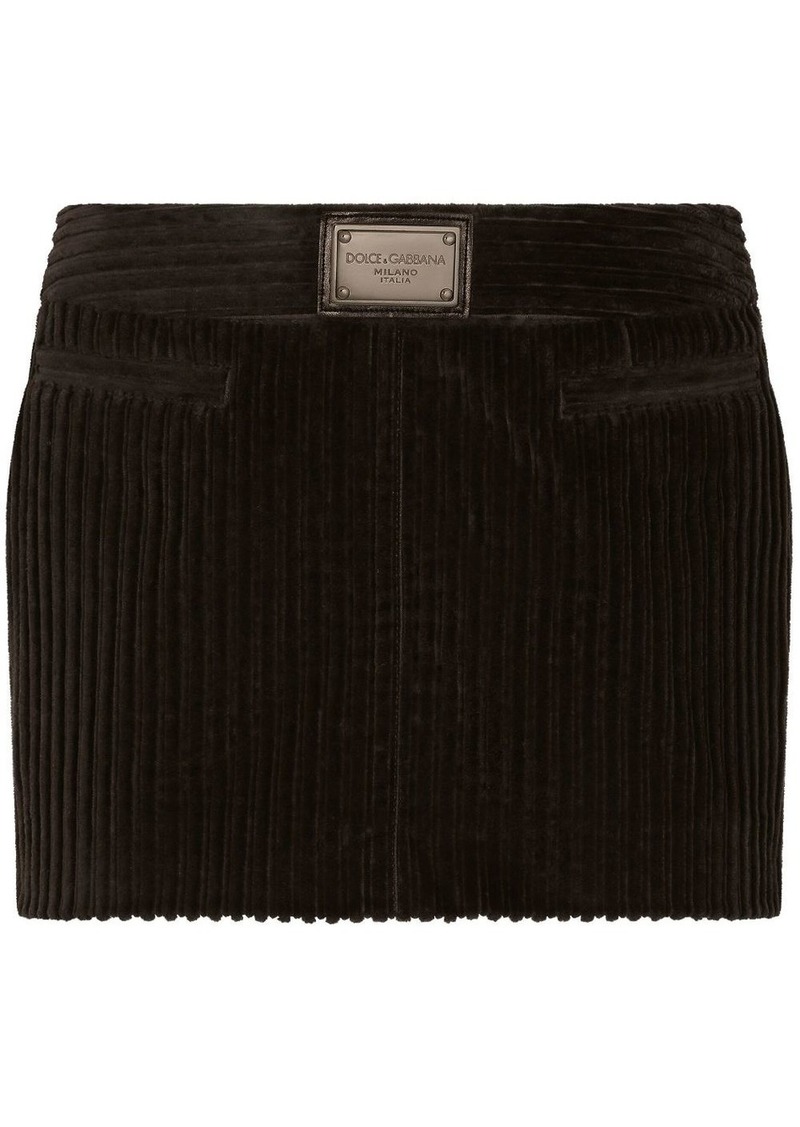 Dolce & Gabbana ribbed velvet mini skirt