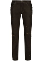 Dolce & Gabbana ripped-detailing slim-fit jeans