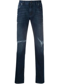 Dolce & Gabbana ripped mid-rise skinny jeans