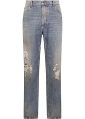 Dolce & Gabbana ripped wide-leg jeans