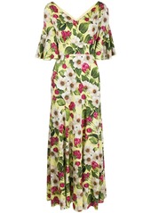 Dolce & Gabbana rose print bias cut dress