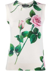 Dolce & Gabbana rose print knit vest
