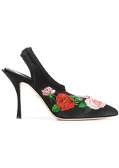 Dolce & Gabbana rose-print slingback mules