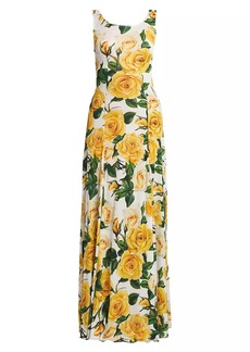 Dolce & Gabbana Rose Print Tank Gown