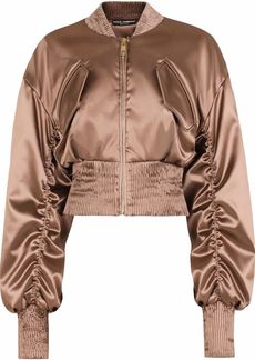 Dolce & Gabbana ruched satin bomber jacket