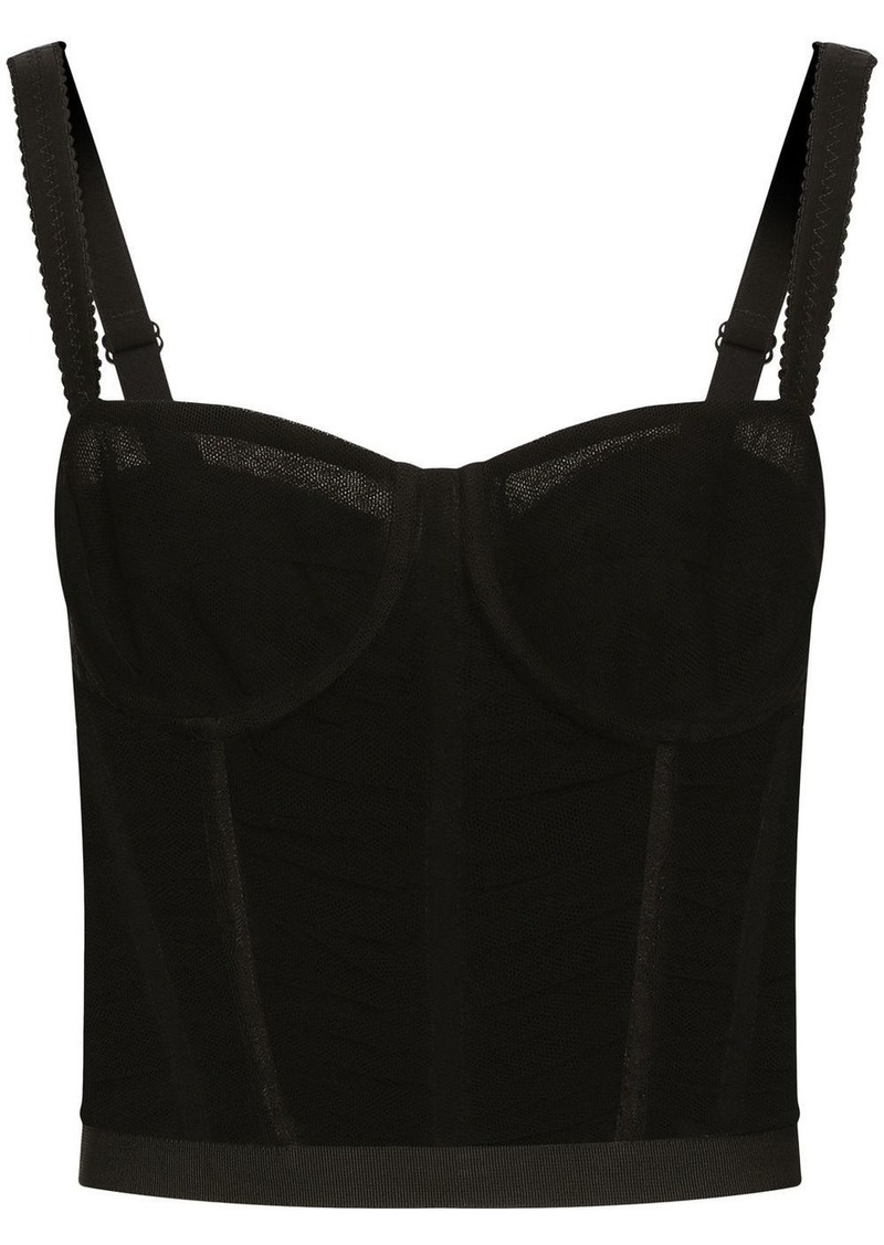 Dolce & Gabbana draped tulle corset top