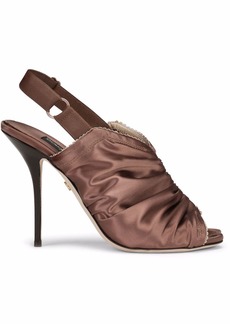Dolce & Gabbana ruched satin slingback sandals