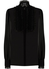 Dolce & Gabbana ruffled-bib sheer shirt