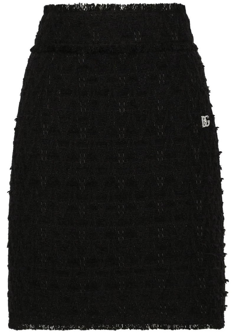 Dolce & Gabbana side-slit rush-stitch midi skirt