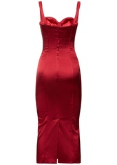 Dolce & Gabbana Satin Bustier Midi Dress