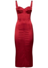 Dolce & Gabbana Satin Bustier Midi Dress