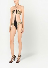 Dolce & Gabbana plunge-neck cut-out swimsuit