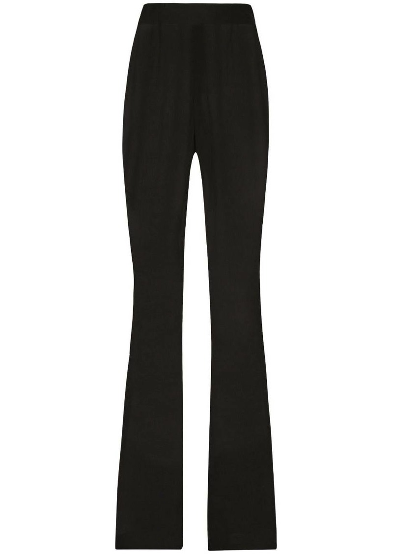 Dolce & Gabbana semi-sheer chiffon flared trousers