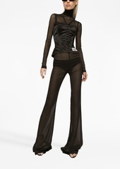 Dolce & Gabbana semi-sheer chiffon flared trousers