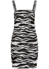 Dolce & Gabbana sequin-embellished zebra print mini dress