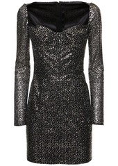 Dolce & Gabbana Sequined Heart Neckline Mini Dress