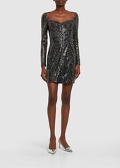 Dolce & Gabbana Sequined Heart Neckline Mini Dress