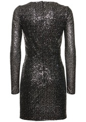 Dolce & Gabbana Sequined Heart Neckline Mini Dress