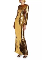 Dolce & Gabbana Sequined Long-Sleeve Gown