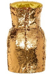 Dolce & Gabbana Sequined Strapless Mini Dress