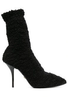 Dolce & Gabbana shearling stiletto heel boots
