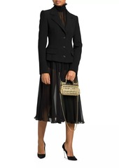 Dolce & Gabbana Sheer Chiffon Silk Pleated Midi-Skirt