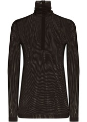 Dolce & Gabbana sheer half-zip mesh top