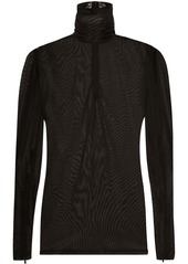 Dolce & Gabbana sheer jersey roll-neck top