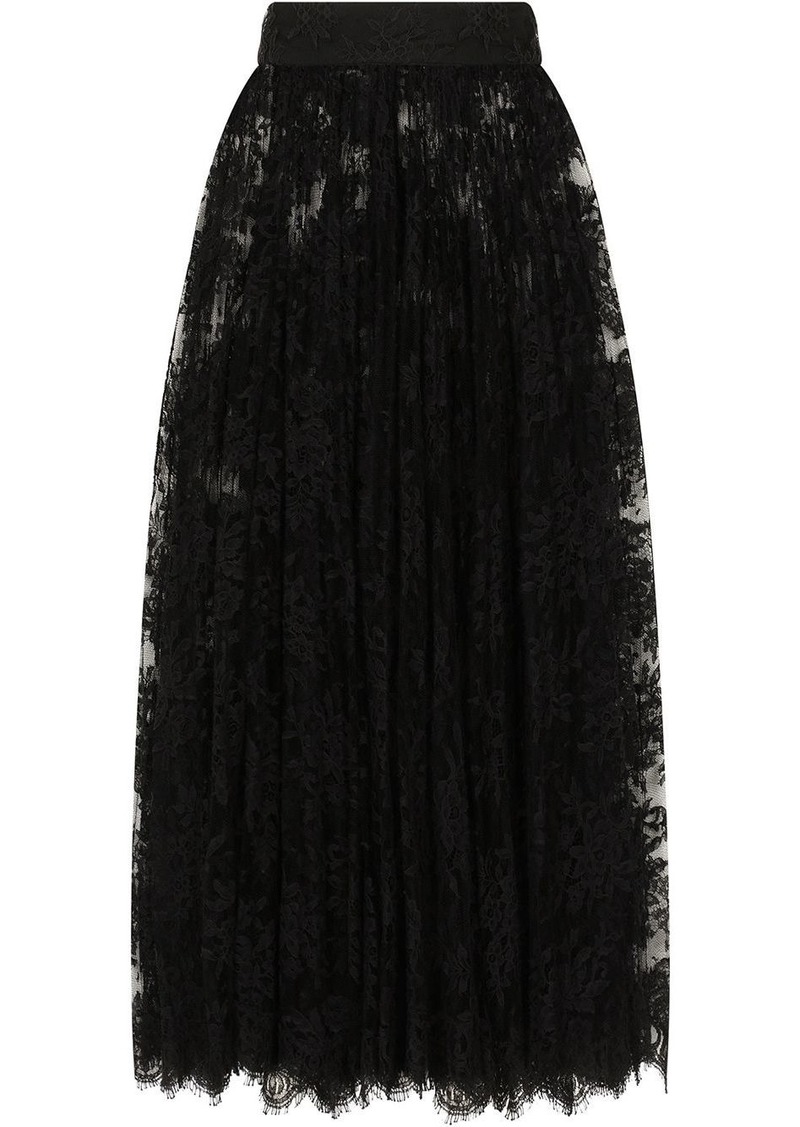 Dolce & Gabbana sheer lace midi skirt