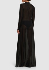 Dolce & Gabbana Sheer Silk Long Shirt Dress