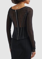 Dolce & Gabbana Sheer Silk Tulle Corset Top